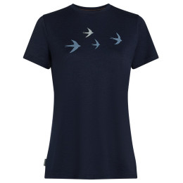 Ženska majica Icebreaker Women Merino 150 Tech Lite SS Tee Bird Transit tamno plava Midnight Navy