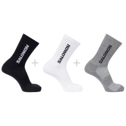 Čarape Salomon Everyday Lite Crew 3-Pack crna/siva White / Black / Frost Gray