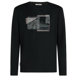 Muška majica Icebreaker Men Merino 150 Tech Lite LS Tee Peak Balance crna Black