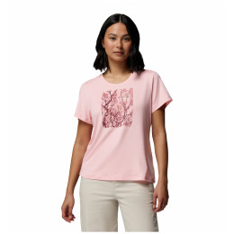 Ženska majica Columbia Parsons Point™ SS Scoop Tee ružičasta Pink Sand Heather, Canopy View