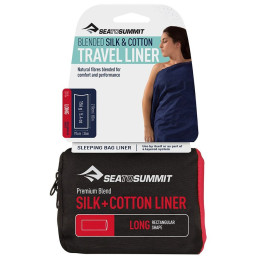 Umetak za vreću za spavanje Sea to Summit Silk+Cotton Liner Long Rec (2020) plava NavyBlue