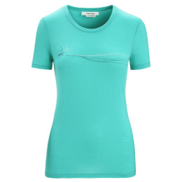 Ženska funkcionalna majica Icebreaker Tech Lite II SS Tee Cadence Paths svijetlo zelena