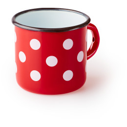 Šalica Zulu červený s bílými tečkami zgjh