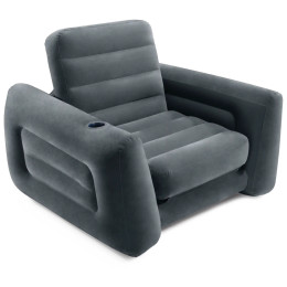 Stolica na napuhavanje Intex Pull-out Chair tamno siva grey