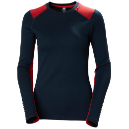 Ženska termo majica Helly Hansen W Lifa Merino Midweight Crew plava Navy