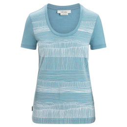 Ženska funkcionalna majica Icebreaker Tech Lite II SS Scoop Tee Reflection Lines svijetlo plava