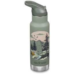 Dječja izotermalna boca Klean Kanteen Insulated Kid Classic Narrow 12oz (w/Flip Seal Sport Cap) zelena mountain scape