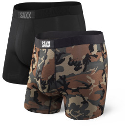 Bokserice Saxx Vibe Boxer Brief 2Pk crna /smeđa Black/WoodCamo