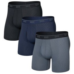 Muške bokserice Saxx Quest Quick-Dry Mesh Boxer Brief Fly 3Pk crna black/turbulence/maritime