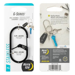 Karabiner bez matice Nite Ize G-series #2 crna Černá