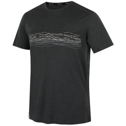 Muška majica MOOA Merino Lyolite Waves 150 Short crna black melange