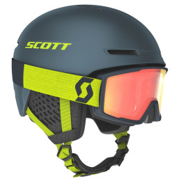 Set kaciga Scott Helmet Track + brýle Factor siva/zelena storm grey/ultralime yellow