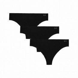 Ženske gaćice Under Armour Pure Stretch No Show Thong - Solid 3Pk crna black
