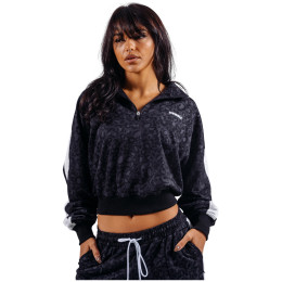 Ženska dukserica Nebbia Half-Zip Leopard Sweatshirt Primal crna BLACK LEOPARD