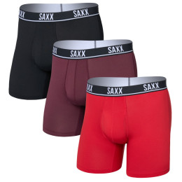 Muške bokserice Saxx Essential Perform Mesh Boxer Brf Fly 3Pk crvena classic red/maroon/black