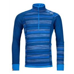 Muške funkcionalne majice dugih rukava Ortovox 210 Supersoft Zip Neck plava PetrolBlue