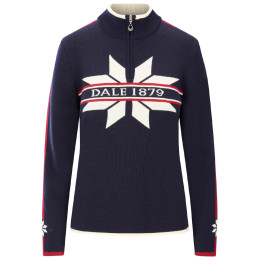 Ženski džemer Dale of Norway Nåle Fem Sweater plava/bijela Navy Offwhite Red Rose