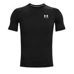 Muške funkcionalne majice Under Armour HG Armour Comp SS crna Black//White