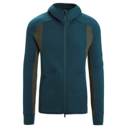 Muške funkcionalne majice dugih rukava Icebreaker Merino Quantum ZoneKnit™ LS Zip Hoodie zelena