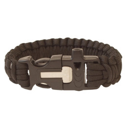 Narukvica Yate Parakord sa zviždaljkom i kremenom crna