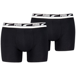 Muške bokserice Puma Everyday Multi Logo Boxers 2P crna Black