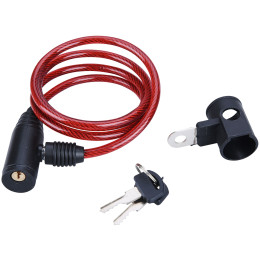 Lokot za bicikl Extol spiralni lokot, 6x1000 mm crvena Red