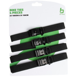 Remeni za pričvršćivanje opreme Bo-Camp Bike Ties 18 mm set 4 pcs crna Black