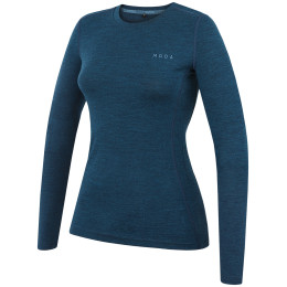 Ženska majica MOOA MerinoSilk 160 long plava lagoon blue melange
