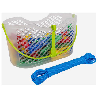 Uže za vješanje rublja Bo-Camp Set Pegs + Washing line in basket