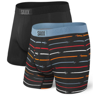 Bokserice Saxx Ultra Boxer Brief Fly 2Pk mješavina boja Black/Paintroller