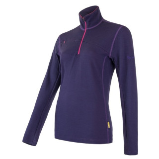 Ženska dukserica Sensor Merino Upper kratki zip Ljubičasta Purple