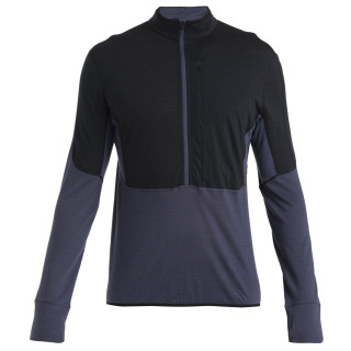 Muške funkcionalne majice dugih rukava Icebreaker Men Merino 200 Realfleece™ Descender LS Half Zip crna