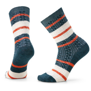 Ženske čarape Smartwool W Everyday Striped Cable Crew - Recycled plava/bijela