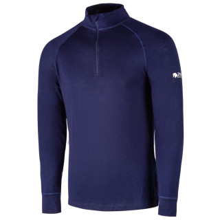 Muška majica Zulu Merino 160 Zip Long plava Navy