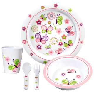 Dječji set posuđa Brunner Butterfly 3+ bijela / ružičasta