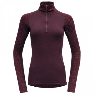 Ženska funkcionalna majica Devold Duo Active Merino 205 Z.Neck crvena Port