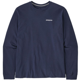 Muška majica Patagonia P-6 Logo Responsibili Tee LS tamno plava