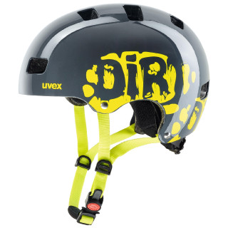 Dječja biciklistička kaciga Uvex Kid 3 siva/žuta DirtbikeGreyLime