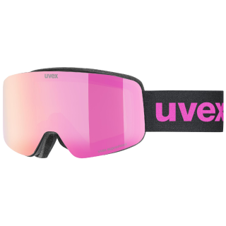 Skijaške naočale Uvex Pwdr FM crna/ružičasta black matt dl/pink-clear