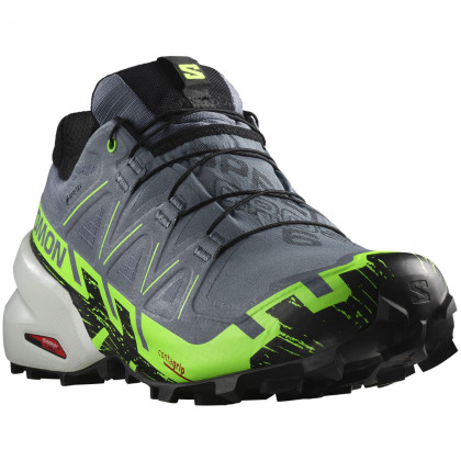 Muške tenisice za trčanje Salomon Speedcross 6 Gore-Tex siva Flint Stone / Green Gecko / Black