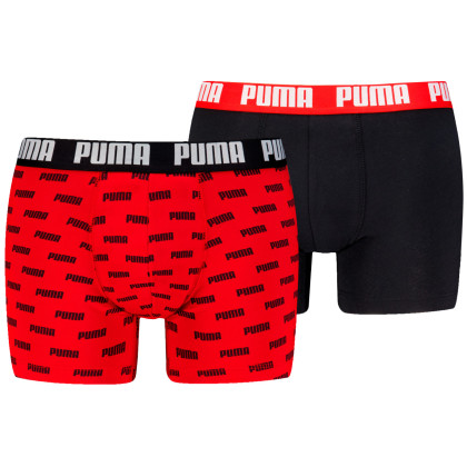 Muške bokserice Puma Everyday Aop Print Boxer 2P crna/crvena Red / Black