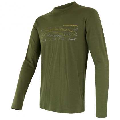 Muška majica Sensor Merino Wool Active PT Track (long sleeve) zelena Safari