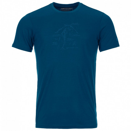 Muške funkcionalne majice Ortovox 120 Tec Lafatscher Topo T-Shirt plava