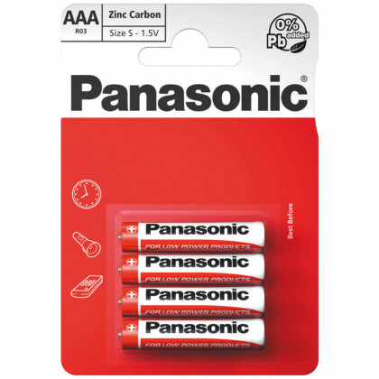 Baterija Panasonic Zinc AAA/4 bijela/crvena