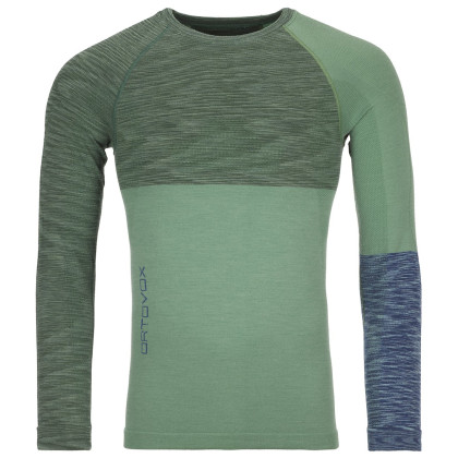 Muška majica Ortovox Merino Competition LS M zelena/svijetlo zelena Greenisarblend