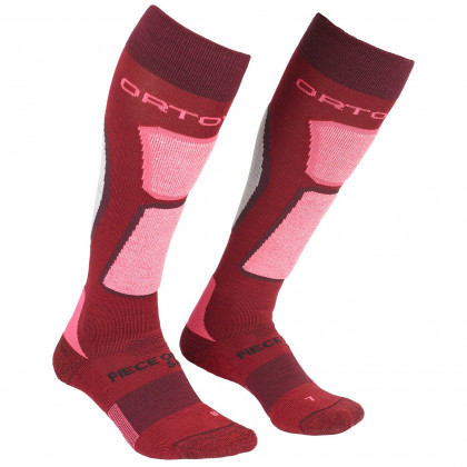 Ženske čarape Ortovox W's Ski Rock'n'Wool Socks crvena/ružičasta DarkBlood