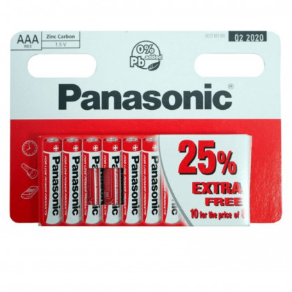 Baterija Panasonic Zinc C AAA/10 bijela/crvena