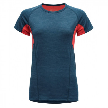 Ženska majica Devold Running Woman T-Shirt plava / crvena