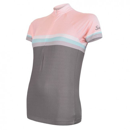 Ženski biciklistički dres Sensor Cyklo Summer Stripe siva/žuta Gray/Pink