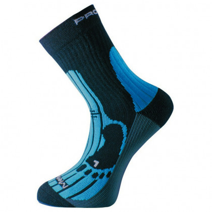 Čarape Progress 8MB Merino crna/plava Black/Blue/Gray